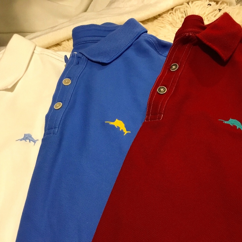 (3) Tommy Bahama Polo Shirts (price is for all 3)
